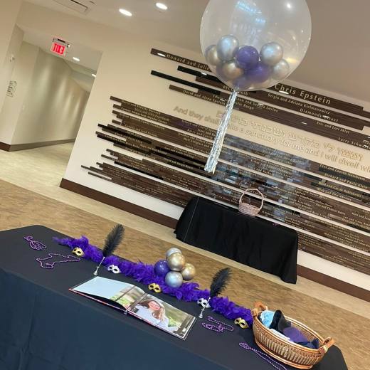 Masks and Mitzvah Magic: Purim masquerade. Mitzvah celebration at Chabad of Charlotte, planned by Razzle Dazzle Event Planning, Charlotte NC. Photo 2 of 7.