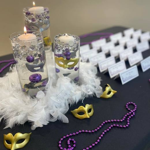 Masks and Mitzvah Magic: Purim masquerade. Mitzvah celebration at Chabad of Charlotte, planned by Razzle Dazzle Event Planning, Charlotte NC. Photo 5 of 7.