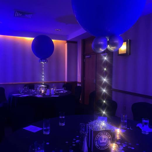 Game On: Sports, in bold silver, blue and black. Bar Mitzvah at Renaissance Charlotte, planned by Razzle Dazzle Event Planning, Charlotte NC. Photo 4 of 8.