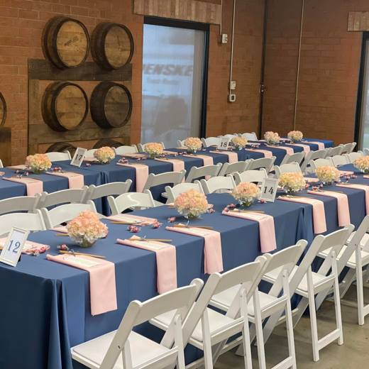 Cherry Blossoms: Cherry blossoms and soft florals. Bat Mitzvah at Triple C Barrel Room, Charlotte, planned by Razzle Dazzle Event Planning, Charlotte NC. Photo 2 of 6.