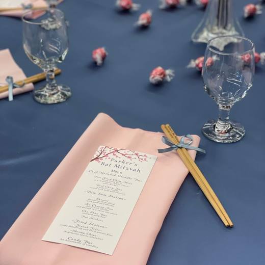 Cherry Blossoms: Cherry blossoms and soft florals. Bat Mitzvah at Triple C Barrel Room, Charlotte, planned by Razzle Dazzle Event Planning, Charlotte NC. Photo 6 of 6.