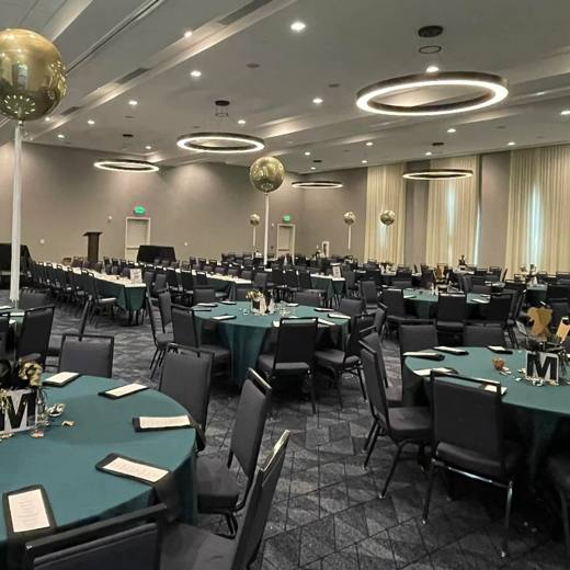Teal, Gold, Black and White: Elegance in teal, gold, black and white. Mitzvah celebration at Courtyard by Marriott Waverly, planned by Razzle Dazzle Event Planning, Charlotte NC. Photo 3 of 9.