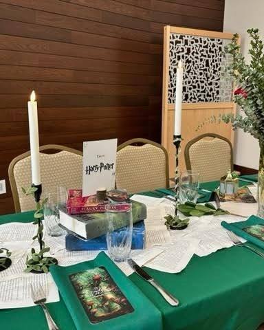 Books and a Mystical Forest: Books and a mystical forest. Mitzvah celebration at Chabad of Charlotte, planned by Razzle Dazzle Event Planning, Charlotte NC. Photo 3 of 10.