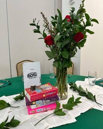 Books and a Mystical Forest: Books and a mystical forest. Mitzvah celebration at Chabad of Charlotte, planned by Razzle Dazzle Event Planning, Charlotte NC. Photo 4 of 10.