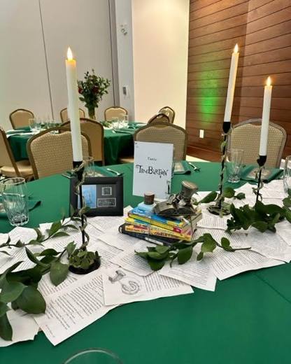 Books and a Mystical Forest: Books and a mystical forest. Mitzvah celebration at Chabad of Charlotte, planned by Razzle Dazzle Event Planning, Charlotte NC. Photo 7 of 10.
