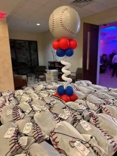 She Knocked It Out of the Park: Baseball. Bat Mitzvah at Temple Beth El, Charlotte, planned by Razzle Dazzle Event Planning, Charlotte NC. Photo 8 of 10.