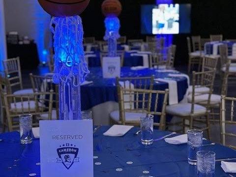 Cam's Cameron Crazies: Duke basketball. Bar Mitzvah at The Collector's Room, Charlotte, planned by Razzle Dazzle Event Planning, Charlotte NC. Photo 3 of 9.