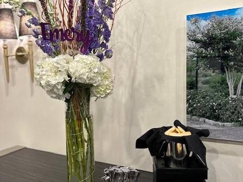 A Night to RemEMber: Navy and lavender soccer. Bat Mitzvah at Marriott SouthPark, planned by Razzle Dazzle Event Planning, Charlotte NC. Photo 2 of 10.
