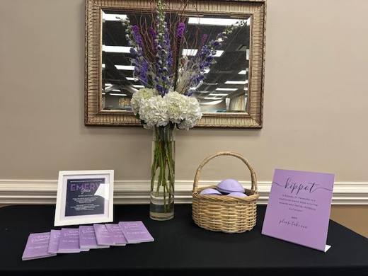 A Night to RemEMber: Navy and lavender soccer. Bat Mitzvah at Marriott SouthPark, planned by Razzle Dazzle Event Planning, Charlotte NC. Photo 9 of 10.