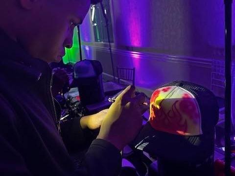 Hockey Meets Elegance: Hockey, with diamonds, purple and green. Bat Mitzvah at Le Méridien Charlotte, planned by Razzle Dazzle Event Planning, Charlotte NC. Photo 10 of 10.