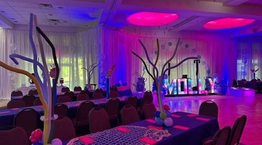 Under the Sea: Under the sea, in blue and pink. Bat Mitzvah at Temple Beth El, Charlotte, planned by Razzle Dazzle Event Planning, Charlotte NC. Photo 6 of 9.