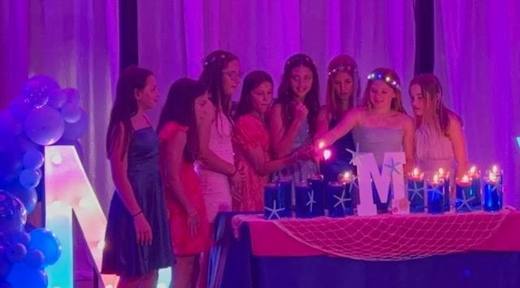 Under the Sea: Under the sea, in blue and pink. Bat Mitzvah at Temple Beth El, Charlotte, planned by Razzle Dazzle Event Planning, Charlotte NC. Photo 7 of 9.