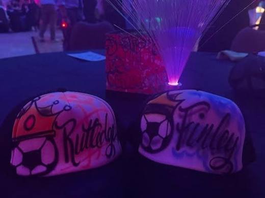 Zev's Graffiti Bar Mitzvah: Graffiti, lights and color. Bar Mitzvah at Temple Beth El, Charlotte, planned by Razzle Dazzle Event Planning, Charlotte NC. Photo 10 of 10.