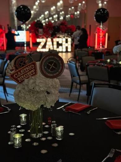 Zach's Casino Night: Casino night. Bar Mitzvah at Canopy by Hilton, SouthPark, planned by Razzle Dazzle Event Planning, Charlotte NC. Photo 2 of 10.