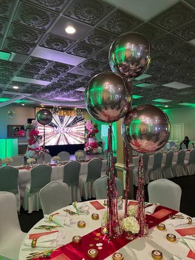 Micka's Pretty in Pink Glam, Bat Mitzvah at South Charlotte Banquet Center