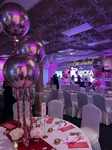 Micka's Pretty in Pink Glam: Pretty in Pink Glam. Bat Mitzvah at South Charlotte Banquet Center, planned by Razzle Dazzle Event Planning, Charlotte NC. Photo 7 of 10.