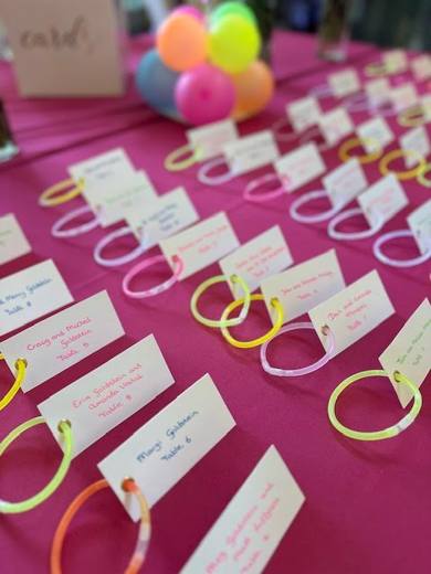 Yael's Glow Party: Let's GLOW. Bat Mitzvah at Temple Beth El, Charlotte, planned by Razzle Dazzle Event Planning, Charlotte NC. Photo 2 of 10.