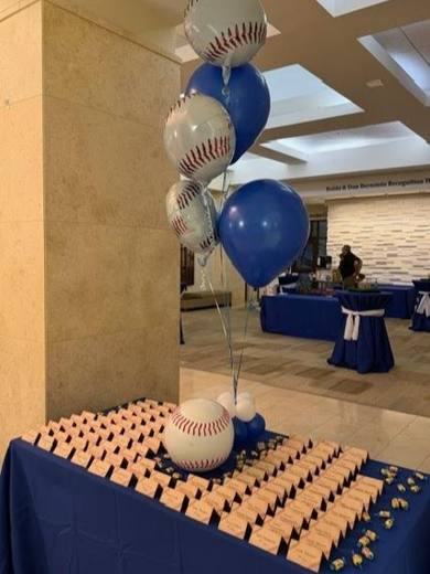 A Grand Slam Chanukah Bar Mitzvah: Baseball meets the seventh night of Chanukah. Bar Mitzvah at Temple Beth El, Charlotte, planned by Razzle Dazzle Event Planning, Charlotte NC. Photo 4 of 10.