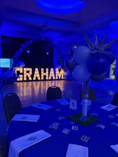 A Grand Slam Chanukah Bar Mitzvah: Baseball meets the seventh night of Chanukah. Bar Mitzvah at Temple Beth El, Charlotte, planned by Razzle Dazzle Event Planning, Charlotte NC. Photo 8 of 10.