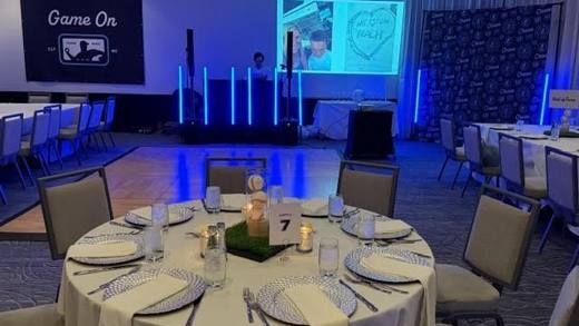 An All-Star Bar Mitzvah: All-Star baseball. Bar Mitzvah at Marriott SouthPark, planned by Razzle Dazzle Event Planning, Charlotte NC. Photo 3 of 7.