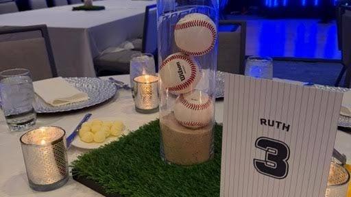 An All-Star Bar Mitzvah: All-Star baseball. Bar Mitzvah at Marriott SouthPark, planned by Razzle Dazzle Event Planning, Charlotte NC. Photo 4 of 7.