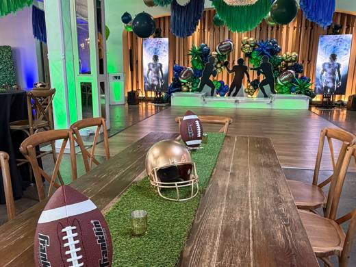 Ben and Milo's B'nai Mitzvah: Super Bowl Sunday. B'nai Mitzvah at The Ruth, Charlotte, planned by Razzle Dazzle Event Planning, Charlotte NC. Photo 6 of 10.