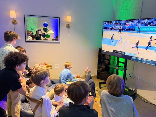 Ben and Milo's B'nai Mitzvah: Super Bowl Sunday. B'nai Mitzvah at The Ruth, Charlotte, planned by Razzle Dazzle Event Planning, Charlotte NC. Photo 9 of 10.