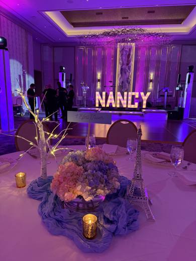 Nancy's Winter in Paris: Winter in Paris, after Charlotte's biggest snowstorm in 20 years. Bat Mitzvah at Carmel Country Club, planned by Razzle Dazzle Event Planning, Charlotte NC. Photo 9 of 10.