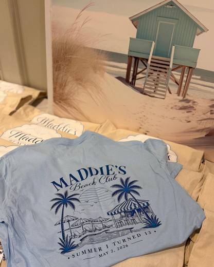 Maddie's Beach Club: "The Summer I Turned 13", inspired by The Summer I Turned Pretty. Bat Mitzvah at The Ballantyne Hotel, planned by Razzle Dazzle Event Planning, Charlotte NC. Photo 6 of 10.