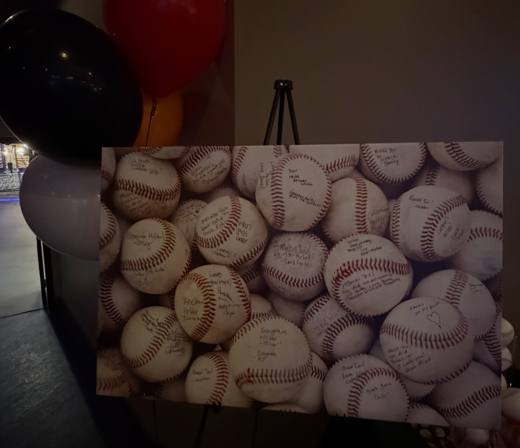 Holden's Homerun: Baseball, with college football on the big screen. Bar Mitzvah at Spare Time Entertainment, Pineville, planned by Razzle Dazzle Event Planning, Charlotte NC. Photo 4 of 14.