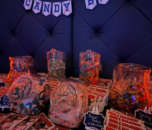 Holden's Homerun: Baseball, with college football on the big screen. Bar Mitzvah at Spare Time Entertainment, Pineville, planned by Razzle Dazzle Event Planning, Charlotte NC. Photo 5 of 14.