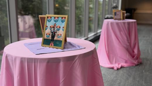 Jenna's Bat Mitzvah: Gymnastics, planned by a former college gymnast. Bat Mitzvah at Charlotte Marriott City Center, Uptown, planned by Razzle Dazzle Event Planning, Charlotte NC. Photo 5 of 18.