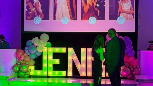 Jenna's Bat Mitzvah: Gymnastics, planned by a former college gymnast. Bat Mitzvah at Charlotte Marriott City Center, Uptown, planned by Razzle Dazzle Event Planning, Charlotte NC. Photo 14 of 18.