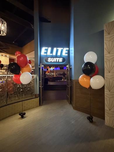 Holden's Homerun: Baseball, with college football on the big screen. Bar Mitzvah at Spare Time Entertainment, Pineville, planned by Razzle Dazzle Event Planning, Charlotte NC. Photo 11 of 14.