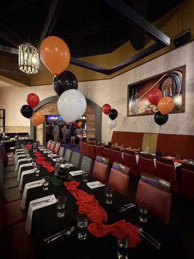 Holden's Homerun: Baseball, with college football on the big screen. Bar Mitzvah at Spare Time Entertainment, Pineville, planned by Razzle Dazzle Event Planning, Charlotte NC. Photo 13 of 14.