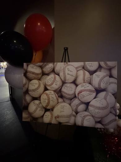 Holden's Homerun: Baseball, with college football on the big screen. Bar Mitzvah at Spare Time Entertainment, Pineville, planned by Razzle Dazzle Event Planning, Charlotte NC. Photo 14 of 14.